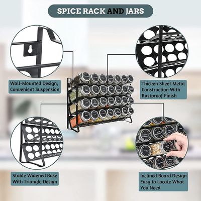 4層ワイヤー鉄網 調味料の器用ラック キッチン用 組織ラック 30*9.8*23.3cm