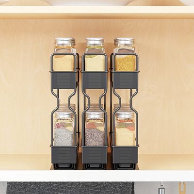 2 層 の 滑り 引ける 香辛料 棚 整理 器 で 洗面室 を 効率 的 に 整理 する