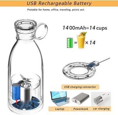 NO アプリ制御 ミニジューサーカップ シェイクとスムージーのプラスチックUSBポータブルブレンダー
