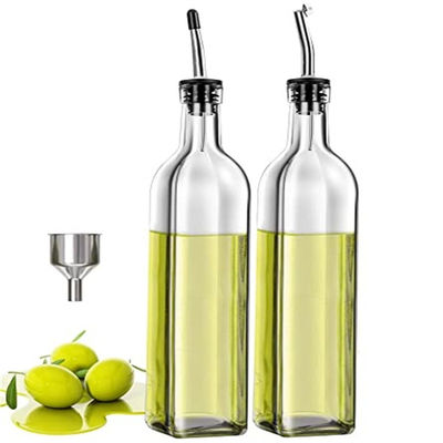 ガラスダークグリーンキッチンオイルボトル ステンレス鋼のスプートフニール 500ml 2pcs