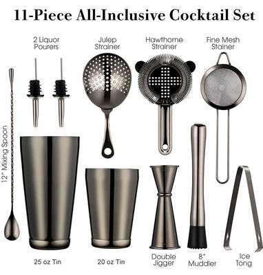 クラシックデザイン 11 パーツ バーテンダーキット コクテル喫煙器 750ml/600ml 製造