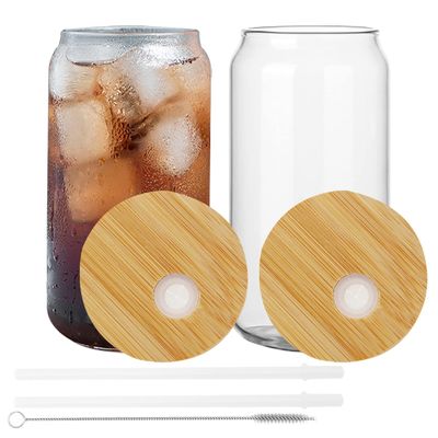 天然健康な16オンス 冷凍ビールグラス バンブー蓋とストロー 最高のバーギフト