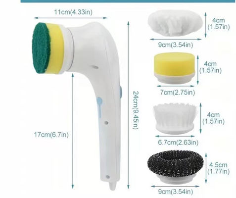 スポンジスタイル 5 in 1 クリーニングブラシ キッチンと浴室用電気スピンスクルーバー