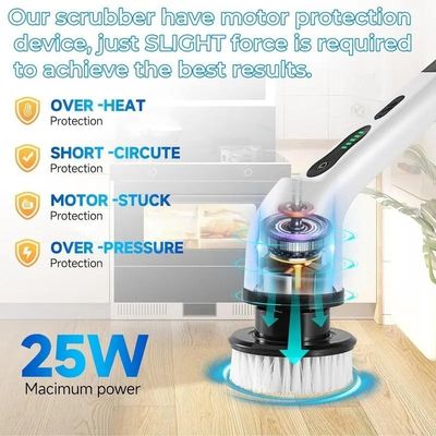 ホワイト プラスチック 電気 洗浄 ブラシ セット トップ セール スピン スクルーバー 深層 洗浄