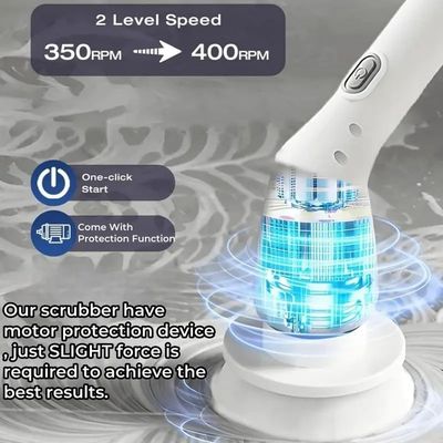 ホワイト プラスチック 電気 洗浄 ブラシ セット トップ セール スピン スクルーバー 深層 洗浄