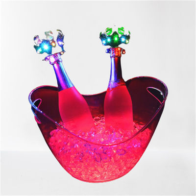 パーティークラブ ホテル アクリル プラスチック 飲み物 コンテナ カスタム ロゴ LED アクリル アイス バケツ