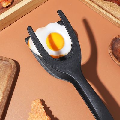 2 in 1 スパチュラ トング 調理用道具 黒い卵 フリップ トング パンケーキ 魚 フランス トースト