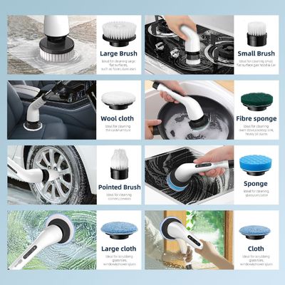 9 交換可能なブラシヘッド 調整可能な取り外すハンドル付きの電気スピンスクルーバー