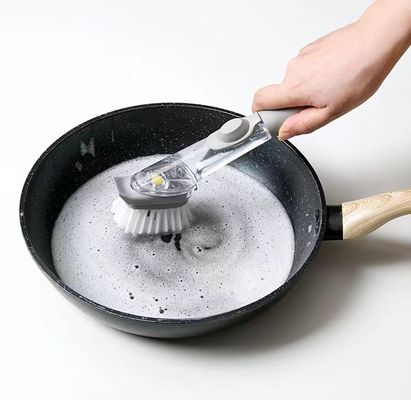 キッチン 道具 掃除 ブラシ 2 in 1 皿洗い ブラシ 長柄 スポンジ