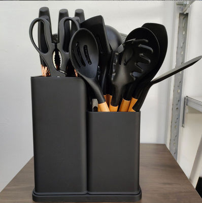 19個 木製 ハンドル シリコン キッチン用具 セット 炊飯器 ストック レストラン