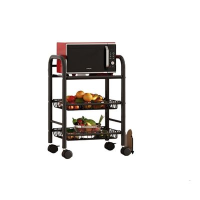 カーボン・スティール 3階移動式回転式貯蔵用 トロッキー棚 キッチン用