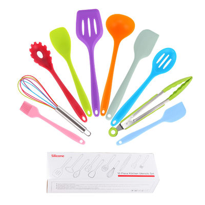 グリーンシリコン 高い温度で調理するサポート ノンスティック 10 PC キッチン用具セット