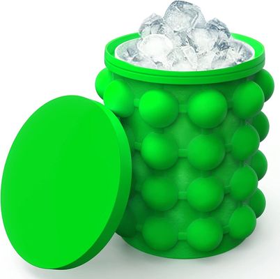 40 キューブ シリコンアイスメーカー 丸い氷のバケツ PPカップとフンネル 青/緑/黄色