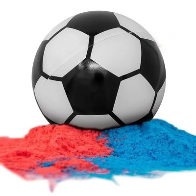 ベビー・ボーイ・ガール シャワーパーティー用品 青とピンクの粉でサッカーボール