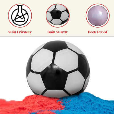 ベビー・ボーイ・ガール シャワーパーティー用品 青とピンクの粉でサッカーボール