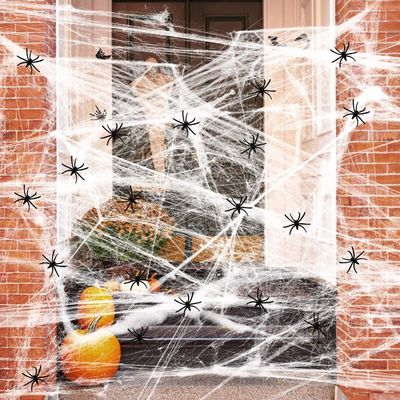 オーダーメイド ストレッチなハロウィーン スパイダーウェブ 幽霊家のための恐ろしいシーン道具