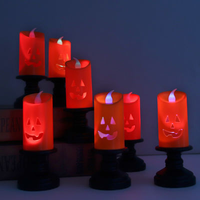 ハロウィーンの飾り付け LED うどんキャンドルホルダー ナイトライト キャンドルスタイルのランプオーナメント 8*12cm