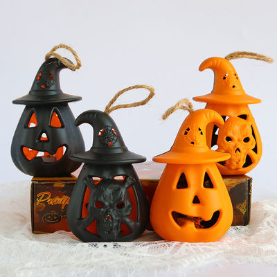 ハロウィーンの飾り付け LED うどんキャンドルホルダー ナイトライト キャンドルスタイルのランプオーナメント 8*12cm