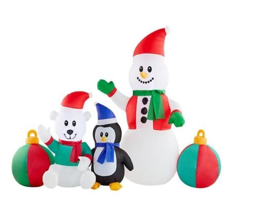 屋外 クリスマスライト サンタスリーグアーチとスノーマン ジンジャーブレード 木の充気器