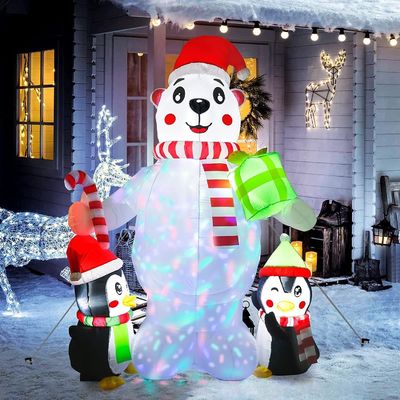 室内 屋外 庭 クリスマス 飾り 6 フィート ナタルの 充気器 サンタクロース LEDライト 緑色