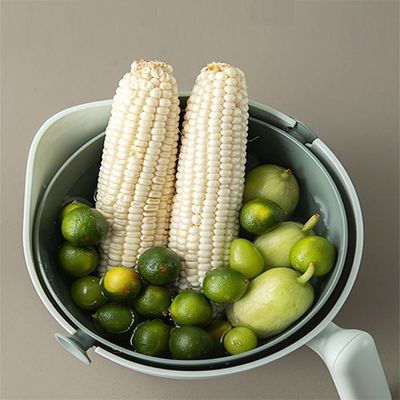 302g PP ABS 二重層回転式排水バスケット 野菜洗浄用