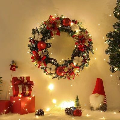 プルーシュ 布 プラスチック クリスマス パインコーン 冠 屋外 クリスマス 飾り付け