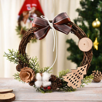 プルーシュ 布 プラスチック クリスマス パインコーン 冠 屋外 クリスマス 飾り付け