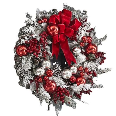 オーダーメイド ロゴ メリー・クリスマス フロントドア パーティの装飾のための人工松の花束