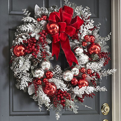 オーダーメイド ロゴ メリー・クリスマス フロントドア パーティの装飾のための人工松の花束