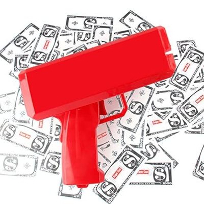 18.5cmX8cmX17.5cm 結婚式バーゲームのためのプラスチックジェット通貨銃 大気道具