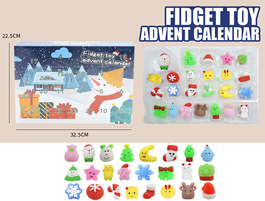 24個セット クリスマス アドベントカレンダー ブラインドボックス 漫画 フィジット スクイッシュ トイ 子供用 トイセット