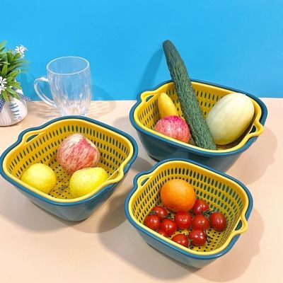 6個方形 多機能果物 野菜 洗濯バスケット 貯蔵 洗濯バスケット