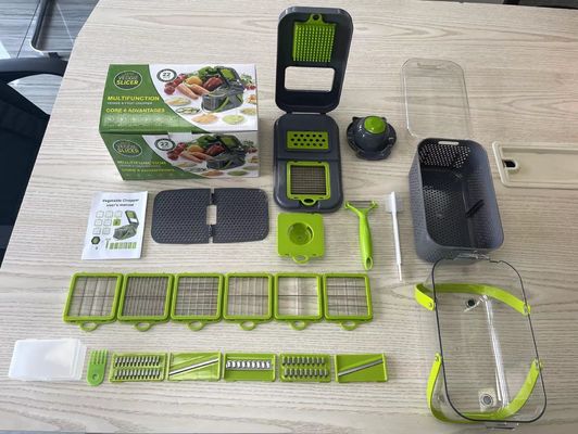 22pcs 野菜切断機 排水バスケットハンドルと持続可能なマンドリンカット機