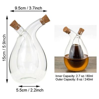 350ml ボトルポット分離ケトルセット オリバーオイルとエサディスペンサーのためのグレービーボート