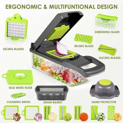 15 in 1 多機能野菜チョッパー 家庭用キッチン 手動チョッパー カスタムロゴ
