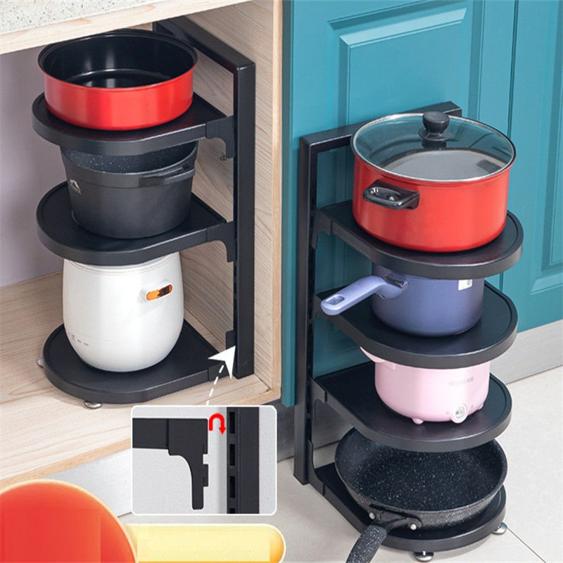 3 層の鍋とパンオーガナイザー キッチン機器を保持するためのカスタム金属ポットラック
