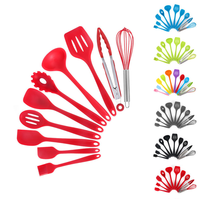 グリーンシリコン 高い温度で調理するサポート ノンスティック 10 PC キッチン用具セット